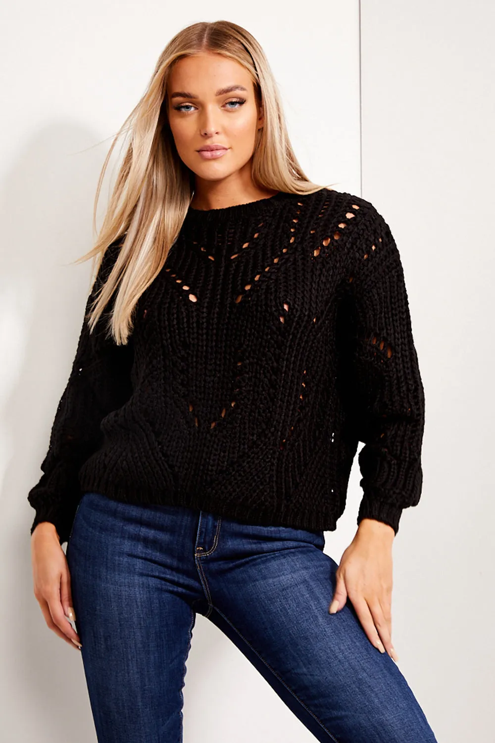 Black Cable Knit Jumper