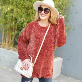 Chenille Cold Shoulder Sweater