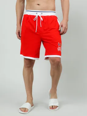 Orange Cotton Knee Length Shorts