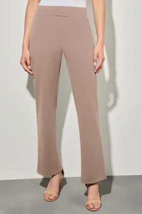 Plus Size Stretch Deco Crepe Straight-Leg Ankle Pants